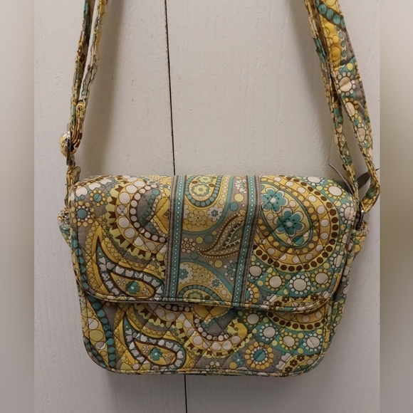 Vera Bradley Handbags - Vera Bradley Crossbody Lemon Parfait Paisley Rachel Quilted Colorful Bag Purse
